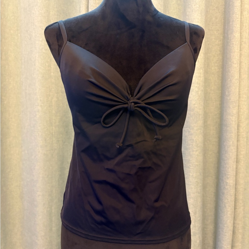 Victoria's Secret Black Tie Front Swim Top